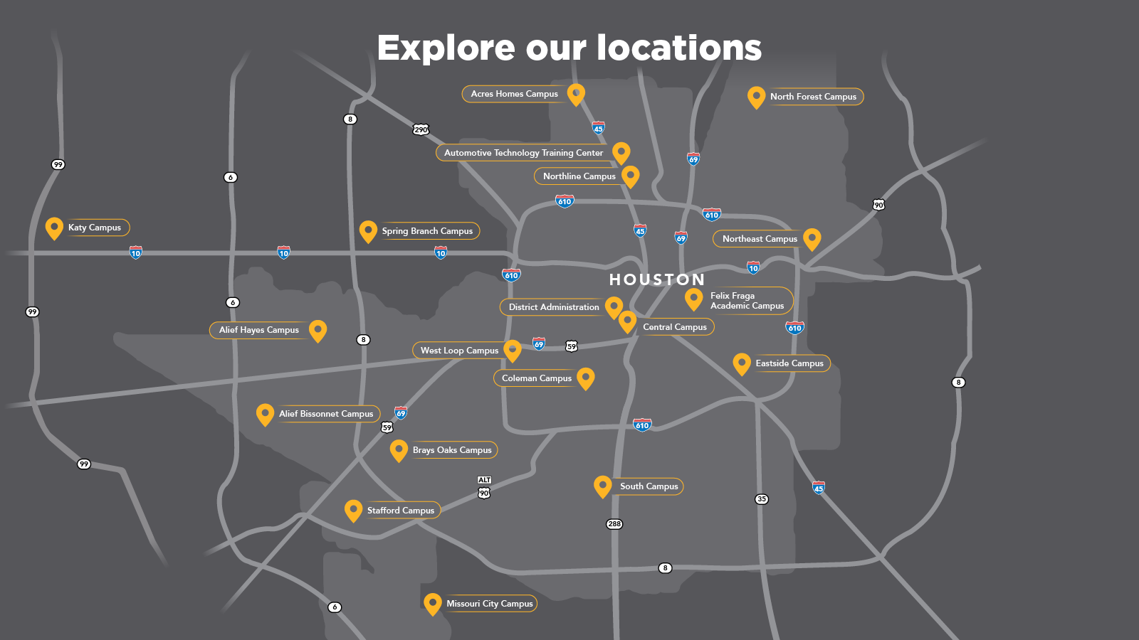 Explore our locations - map