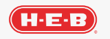words H-E-B as a logo with a red background